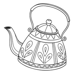 Illustration of a teapot isolated on a white background.