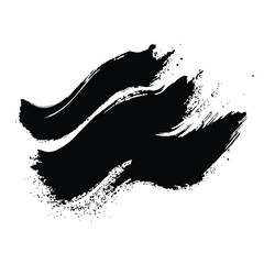 Black Grunge Brush Stroke Vector