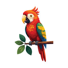 Cute Parrot Bird With Sombrero Hat Cartoon Vector Icon Illustration. Animal Holiday Isolated vector