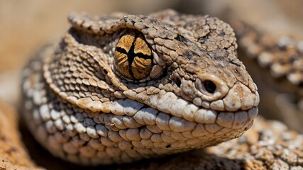 Rainy Path: Aruba Island Rattlesnake Slithering Through Drizzle with Raindrops on Scales
