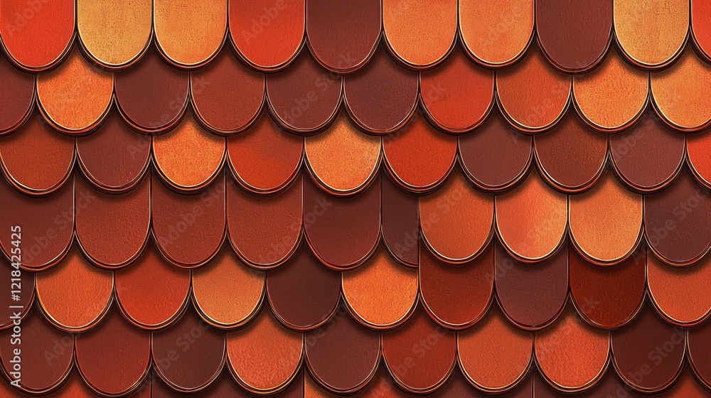 Aufkleber warm terracotta roof tiles create an intricate pattern, showcasing a delightful blend of textures an