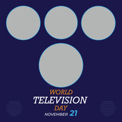World Television Day November 21st with vintage TV illustration on isolated background