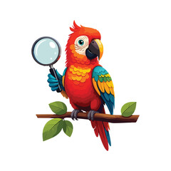 Cute Parrot Bird With Sombrero Hat Cartoon Vector Icon Illustration. Animal Holiday Isolated vector