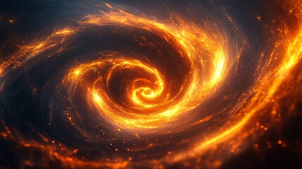 Fiery Cosmic Spiral Swirling Through Space