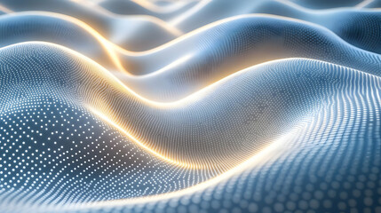 Abstract Wave Background with Glowing Particles and Smooth Flowing Motion