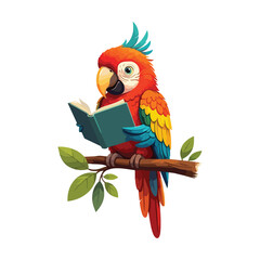 Cute Parrot Bird With Sombrero Hat Cartoon Vector Icon Illustration. Animal Holiday Isolated vector