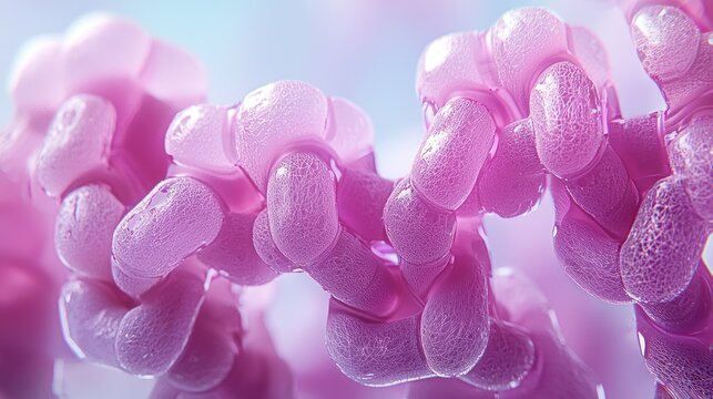 Intricate Pink Biomolecular Structure Microscopic View