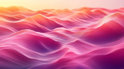 Obraz premium Abstract Pink and Orange Wavy Landscape