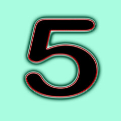 number 5 in red and black