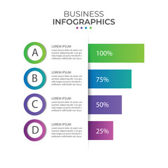 infographics elements in modern flat business style, 4 options or steps