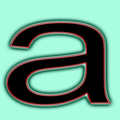 3d letter a in black and red button