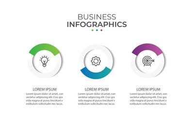 Vector Infographic design business template with icons and 3 options or steps.