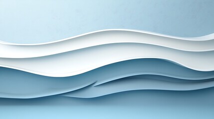 Obraz premium Abstract Blue and White Wave Layers Design