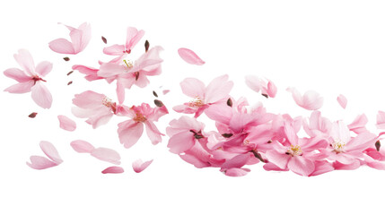 Obraz premium Pink leaves on transparent background