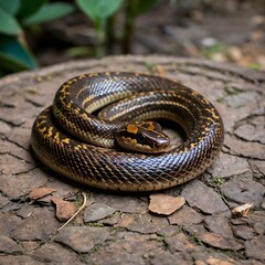 Obraz premium Viper Striking at Prey with Speed and Precision Capturing the Dynamic Moment in the Wild