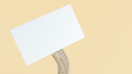 April fools day template. Blank empty sign on a spring isolated on yellow background.