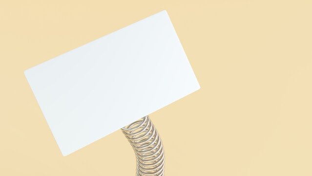 April fools day template. Blank empty sign on a spring isolated on yellow background.