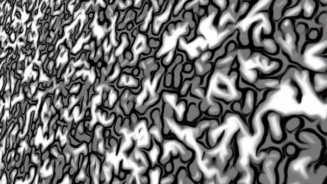 Animation of monotone bacteria moving and breeding dynamically on white space background.