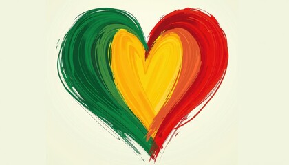 Vibrant Heart Abstract Painting Celebrates Diversity During Black History Month