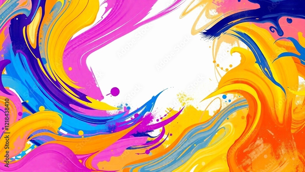 Poster abstract colorful background with splashes