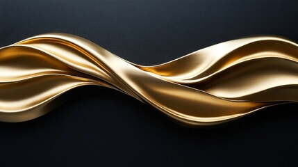 Obraz premium Abstract Gold Drape Against Dark Background