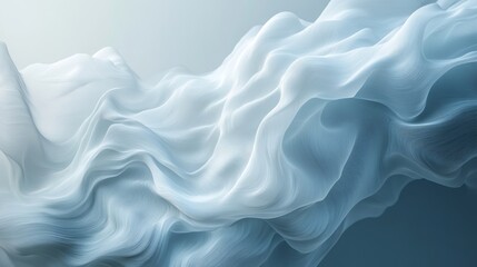 Obraz premium Abstract Blue Fabric Waves Flowing Design