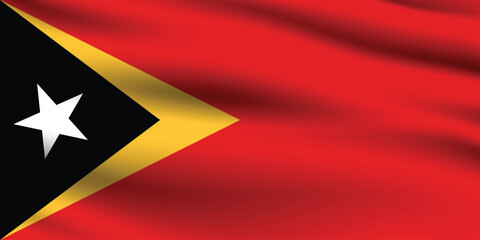 East Timor flag official colors and proportion digital vector illustration. Pleated flag.