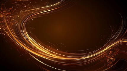 Abstract Golden Swirls Design Background Image