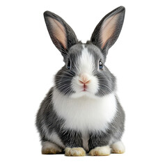 Obraz premium Adorable Grey and White Baby Rabbit Cute Bunny Pet Animal
