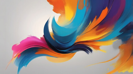 Close up of mastering colorful transitions in abstract digital artwork painting on background.