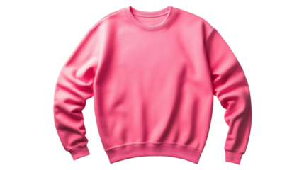 Pink sweater sweatshirt on transparent background
