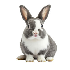 Obraz premium Adorable Grey and White Baby Rabbit Sitting Pretty