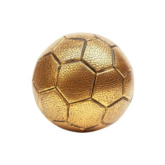 Fototapeta premium Golden Soccer Ball on White on transparent background.