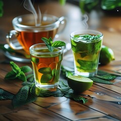 cup of tea with mint