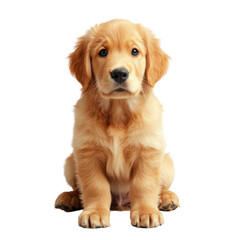 Fototapeta premium Adorable Golden Retriever Puppy Sitting Sweet Dog