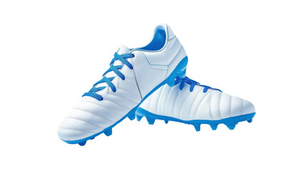White soccer cleats with blue accents for optimal performance