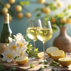 two glasses of white wine