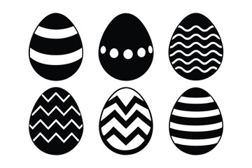 Set of different style Easter egg silhouette art illustration.eps