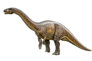 Fototapeta premium Powerful Sauropod Dinosaur Profile View Prehistoric Creature Brown Tones