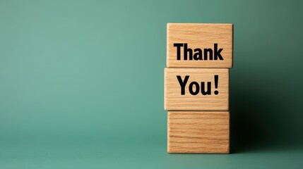 Obraz premium Thank-you cards with wooden blocks home office modern design