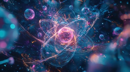 Quantum Realm: An Artistic Depiction of Atomic Structure