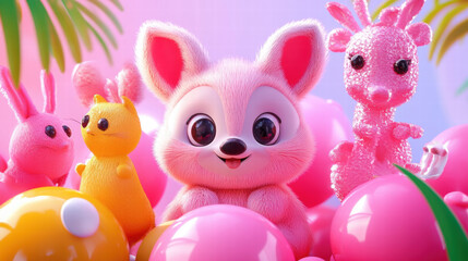 cute animal 3d centered 