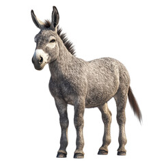 Obraz premium A Grey Donkey Standing Against Black Background,