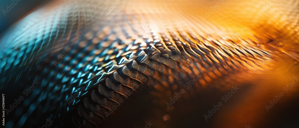 Poster textile patterns and close-up view of woven fabric showcasing texture and color gradients for fashio