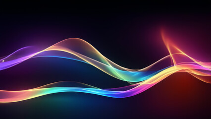 Abstract flowing wave background, smooth curved lines in vibrant colors, ai generated image