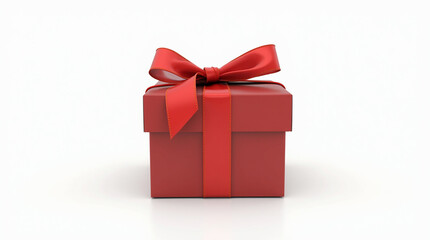 Gift Box with Ribbon Isolated on White, Transparent Background