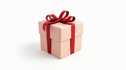 Elegant gift box with ribbon isolated on white and transparent background, ideal for design
