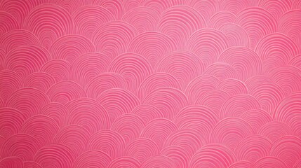 Pink textured background with repeating semicircle pattern.