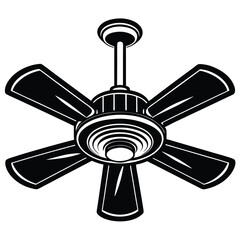 Obraz premium Ceiling Fan Icon Vector Illustration Design for Home Decor, Interior, and Furniture