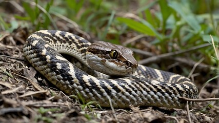 Eurasian Viper in Woodland Ecosystem A Serene Interaction with Nature